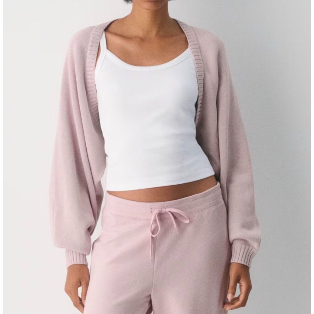 Aritzia TNA Gramercy Shrug in Dusty Pink Size M 100% cotton